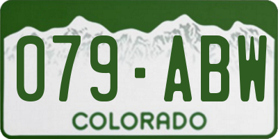 CO license plate 079ABW
