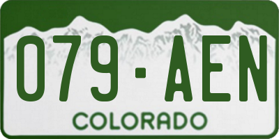 CO license plate 079AEN