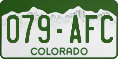CO license plate 079AFC