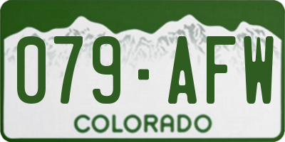 CO license plate 079AFW