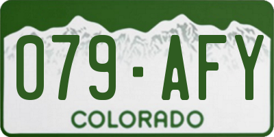 CO license plate 079AFY