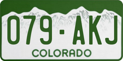 CO license plate 079AKJ