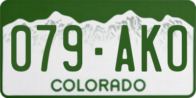 CO license plate 079AKO