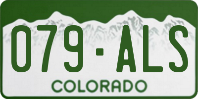 CO license plate 079ALS