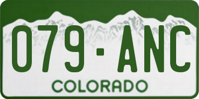 CO license plate 079ANC