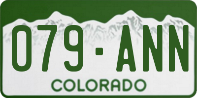 CO license plate 079ANN