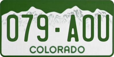 CO license plate 079AOU