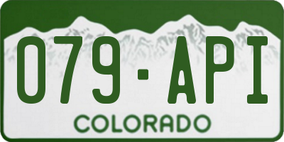CO license plate 079API