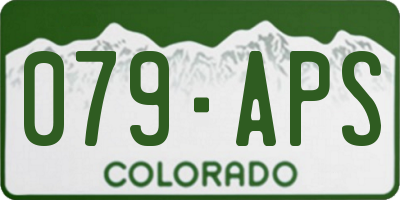 CO license plate 079APS