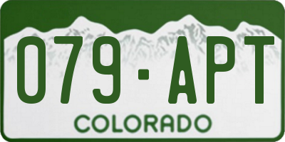 CO license plate 079APT