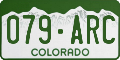 CO license plate 079ARC