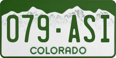 CO license plate 079ASI