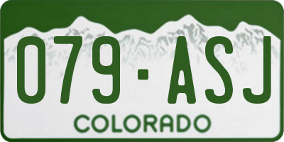 CO license plate 079ASJ