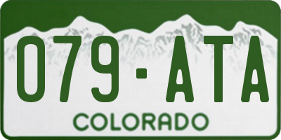 CO license plate 079ATA