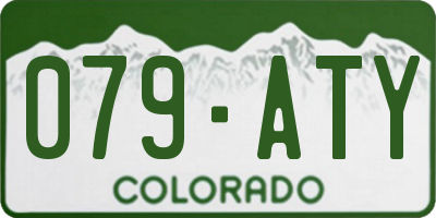 CO license plate 079ATY