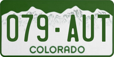 CO license plate 079AUT