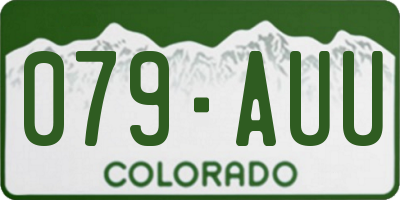 CO license plate 079AUU
