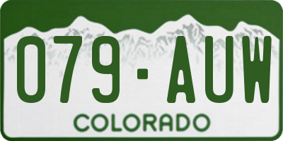 CO license plate 079AUW