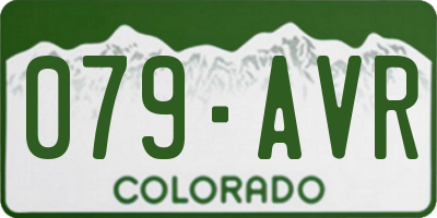 CO license plate 079AVR
