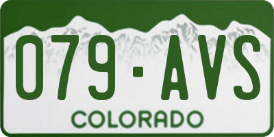 CO license plate 079AVS
