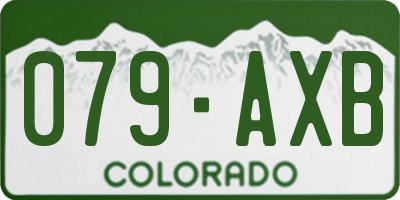 CO license plate 079AXB