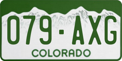 CO license plate 079AXG