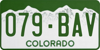 CO license plate 079BAV