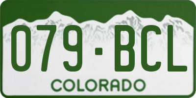 CO license plate 079BCL