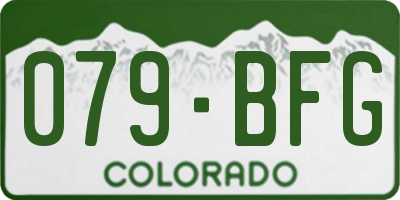 CO license plate 079BFG