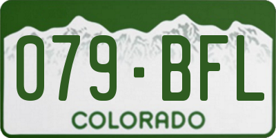 CO license plate 079BFL