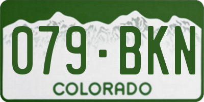 CO license plate 079BKN