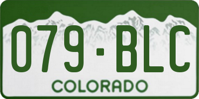 CO license plate 079BLC