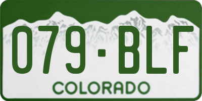 CO license plate 079BLF