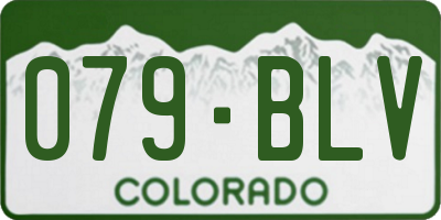 CO license plate 079BLV