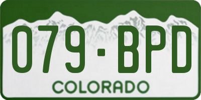 CO license plate 079BPD