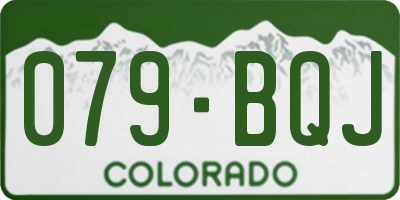 CO license plate 079BQJ