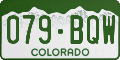 CO license plate 079BQW