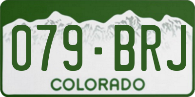 CO license plate 079BRJ