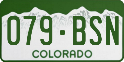 CO license plate 079BSN