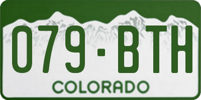 CO license plate 079BTH