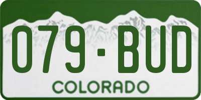 CO license plate 079BUD