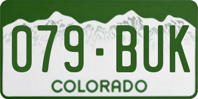CO license plate 079BUK
