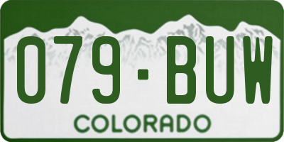 CO license plate 079BUW
