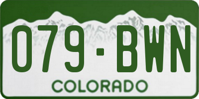CO license plate 079BWN
