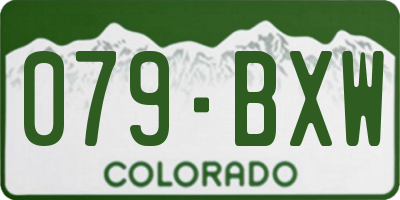 CO license plate 079BXW