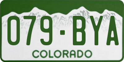 CO license plate 079BYA