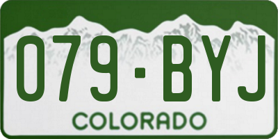 CO license plate 079BYJ