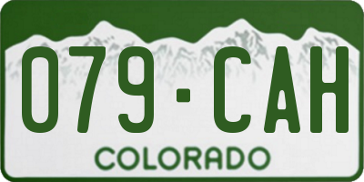 CO license plate 079CAH