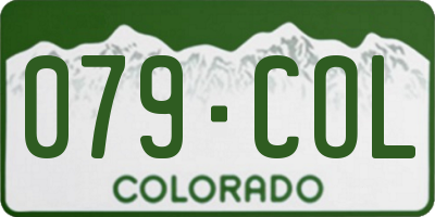 CO license plate 079COL