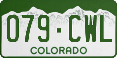 CO license plate 079CWL